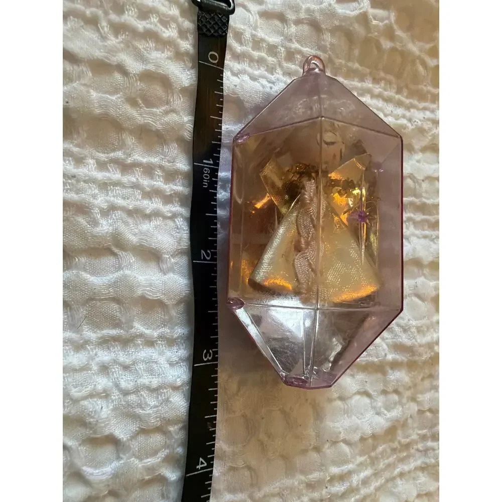 Vintage Angel in Purple Plastic Crystal Ornament Christmas Holiday Decoration